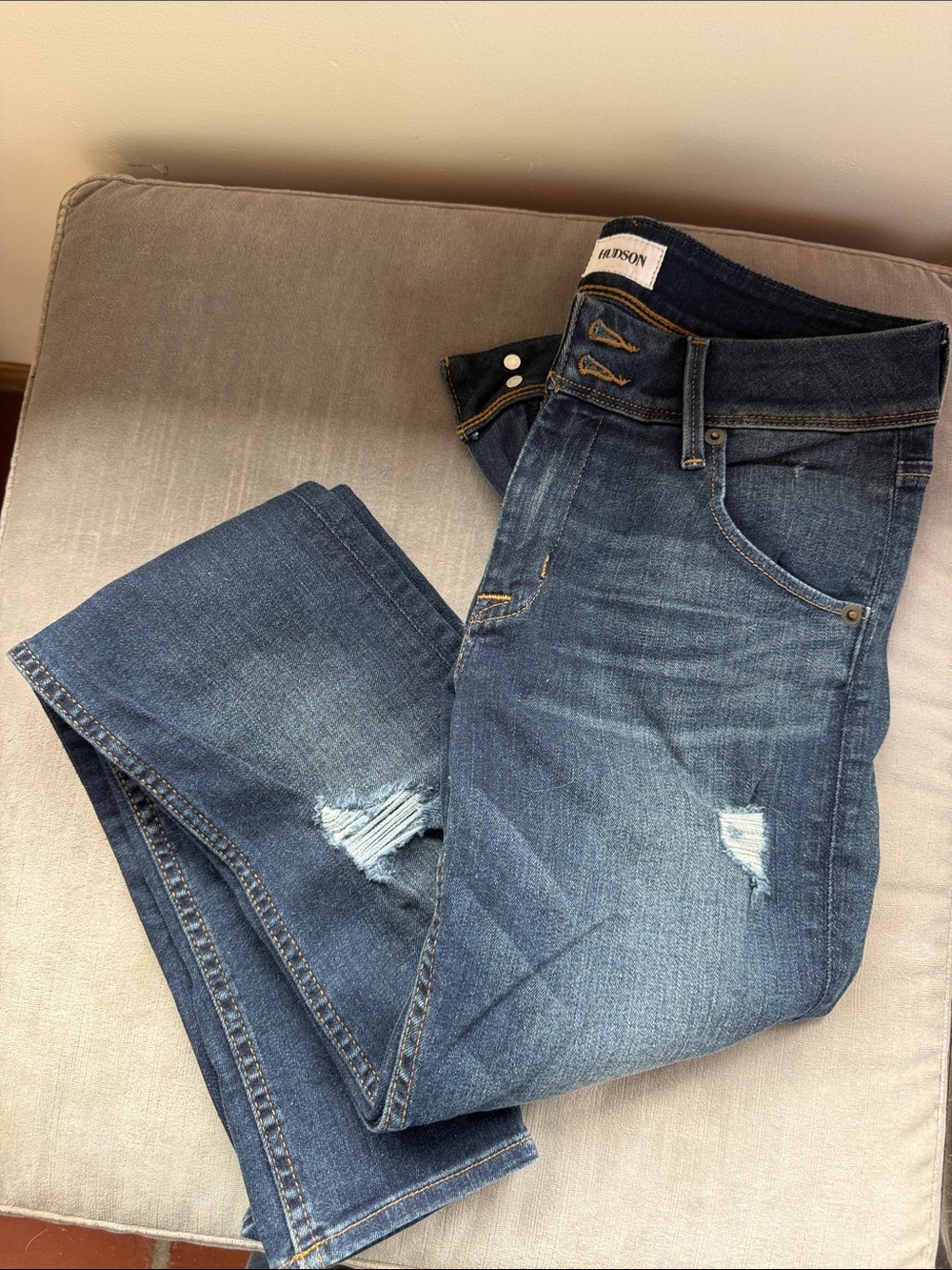 Hudson Jeans Distressed Blue Denim Jeans